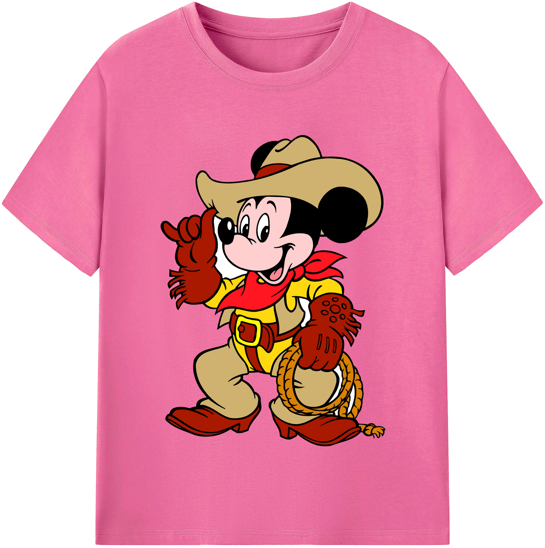 （画像用） ミッキーマウス Mickey Mouse レディースカジュアルプリントTシャツ（綿100％）